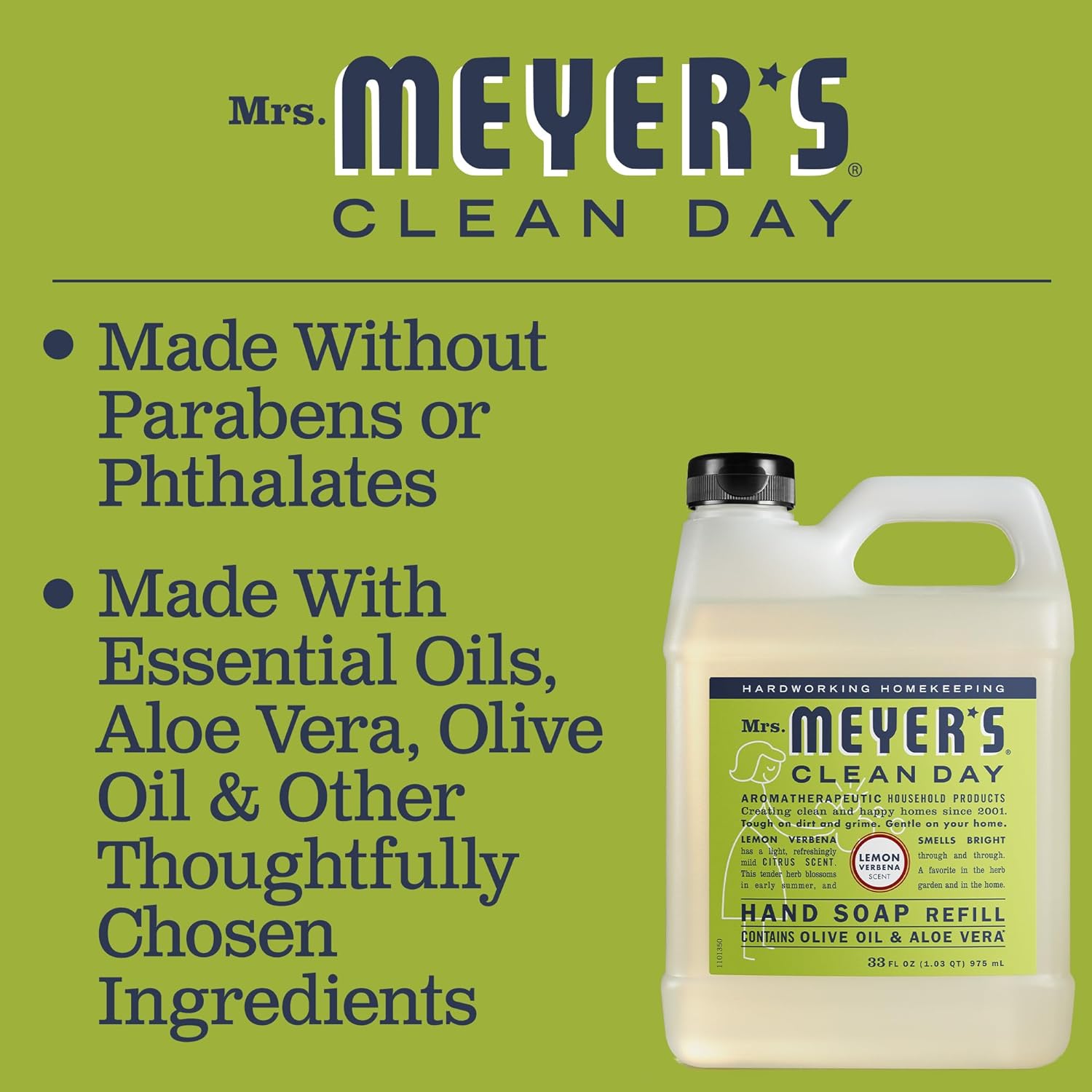 Mrs. Meyer's Clean Day Liquid Hand Soap Refill, 33 oz