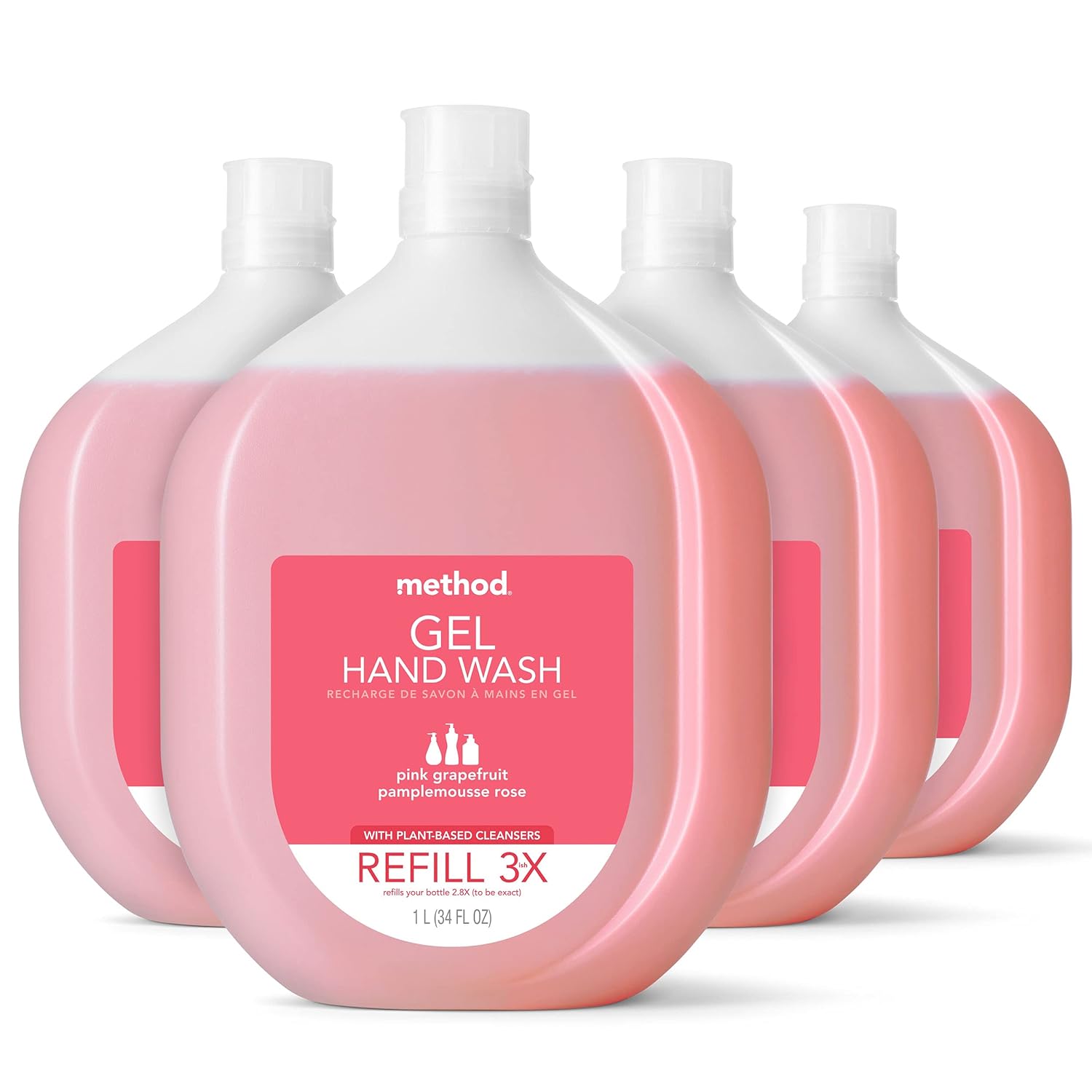 Method Gel Hand Soap Refill,  34 oz, (Pack 4 pack)