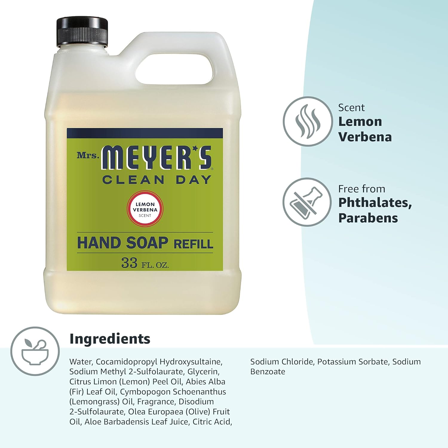 Mrs. Meyer's Clean Day Liquid Hand Soap Refill, 33 oz